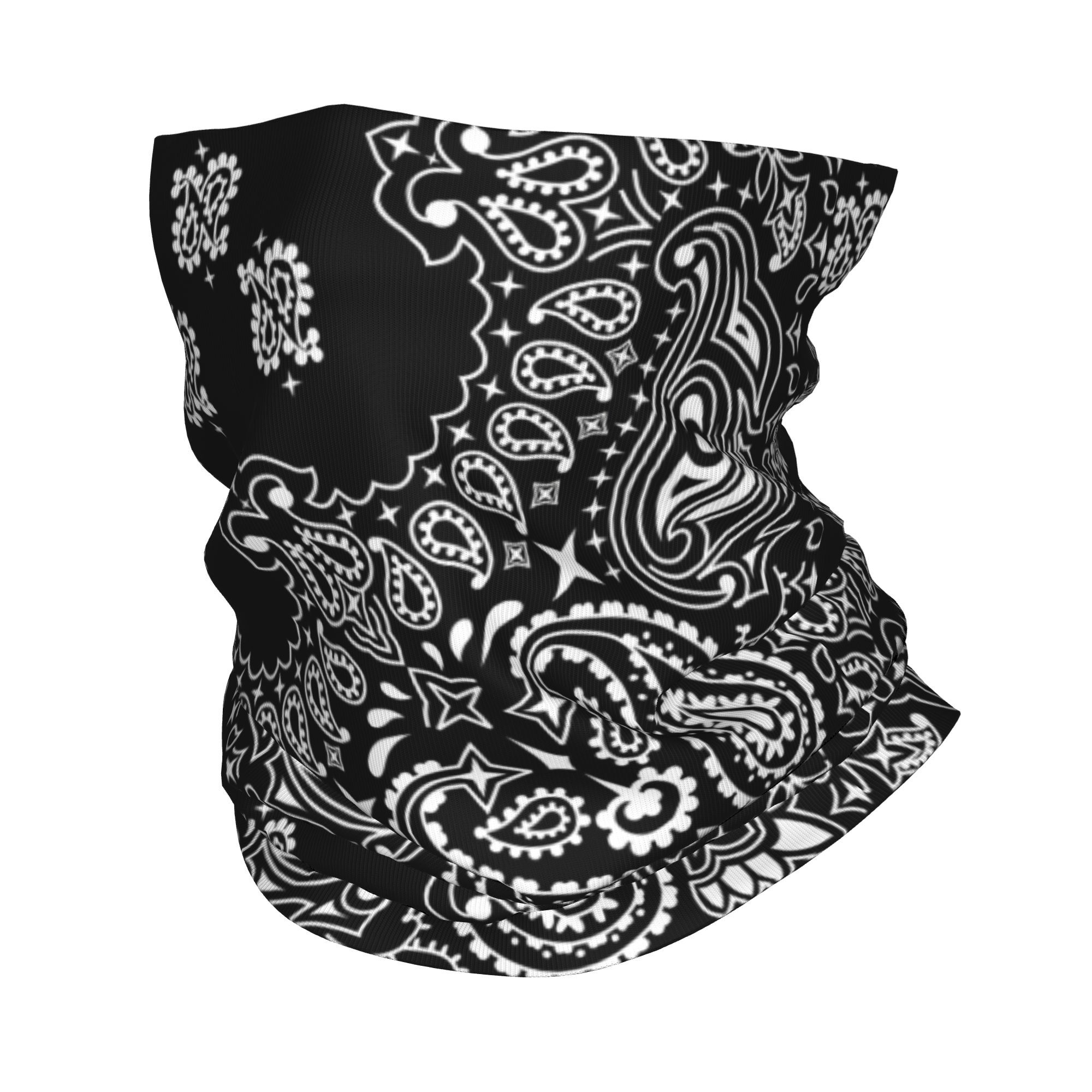 Bandana Blank White - مخصص أبيض وأسود بيزلي باندانا الرقبة